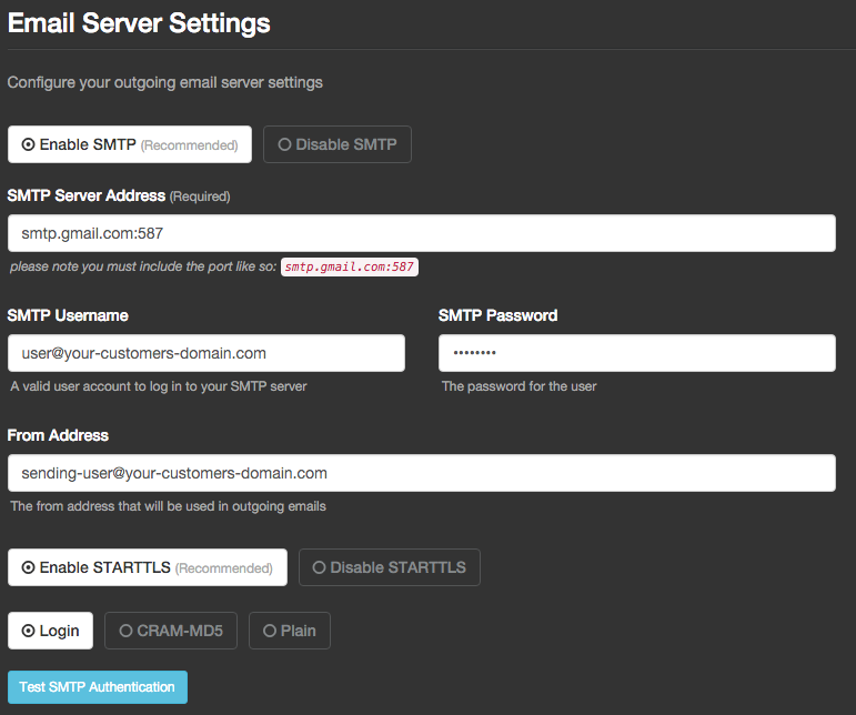 SMTP Configuration